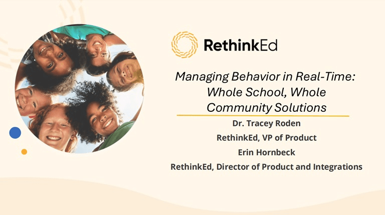 First slide of RethinkEd Managing Behavior in Real-Time Resources file