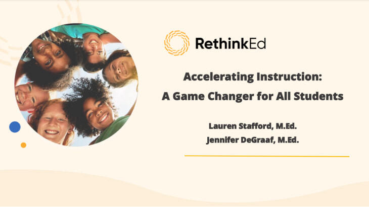 Banner for RethinkEd Webinar Accelerated Instruction